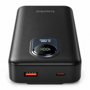 Basike Power Bank 20000mAh, Carregador Portátil, 2 Cabos Integrados (Preto)
